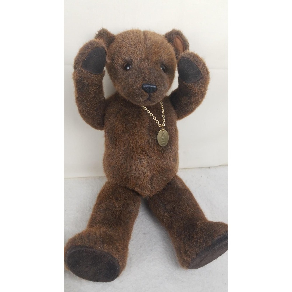 Little Folks teddy bear 1980's fully Jointed 18" Tiverton Devon England brown